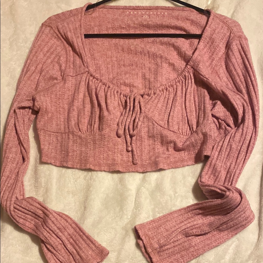 Aeropostale Pink Crop Top Square Neckline
